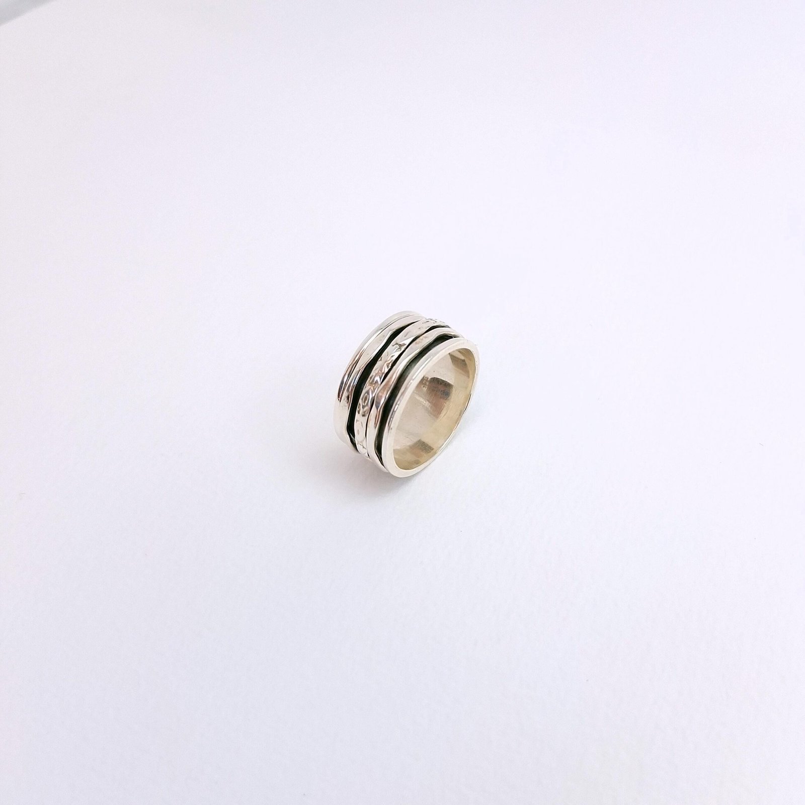 Spinner Ring mit drei Drehbändern, 925 Silber oxidiert – Bild 2